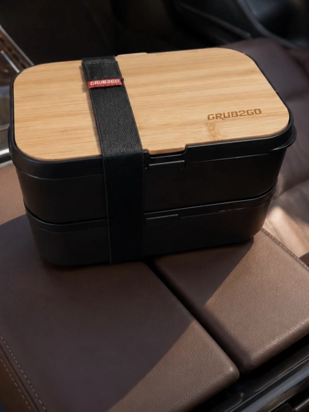 GRUB2GO Original Japanese Bento Lunch Box With Bamboo Lid And Drawstring Bag